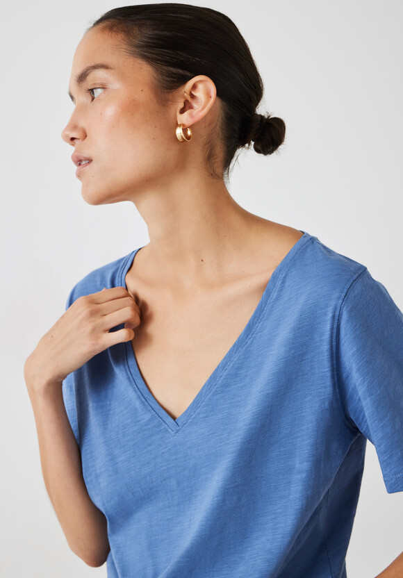 Kali Cotton Slub V-Neck T-Shirt