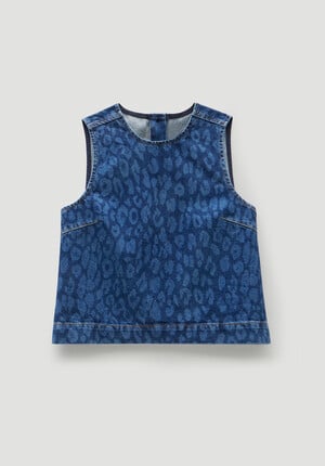 Valerie Leopard Print Denim Top