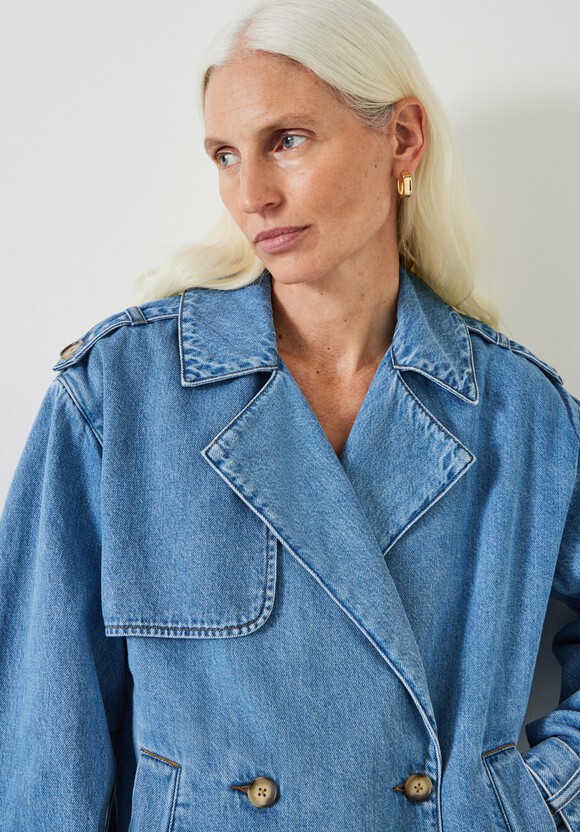 Yasmin Oversized Denim Trench Jacket