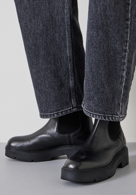 Chunky Leather Chelsea Boots