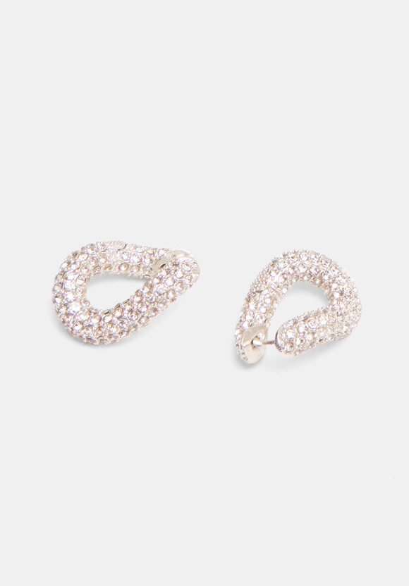 Pia Pave Twist Hoop Earrings
