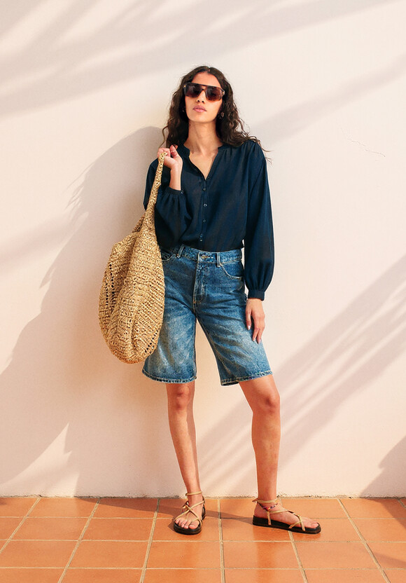 Bea Textured Stripe Blouse