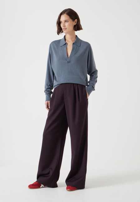 Wool Blend Polo Knitted Jumper