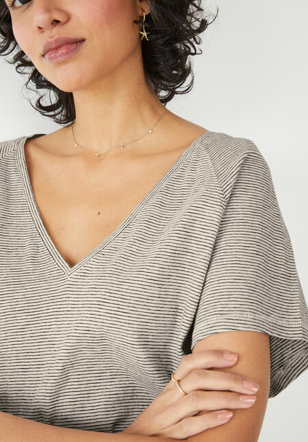 Sloane Stripe V Neck T-Shirt