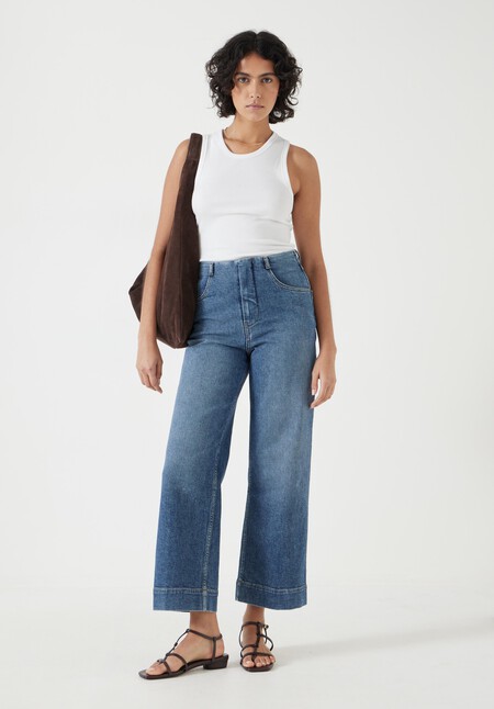 High Neck Ribbed Vest