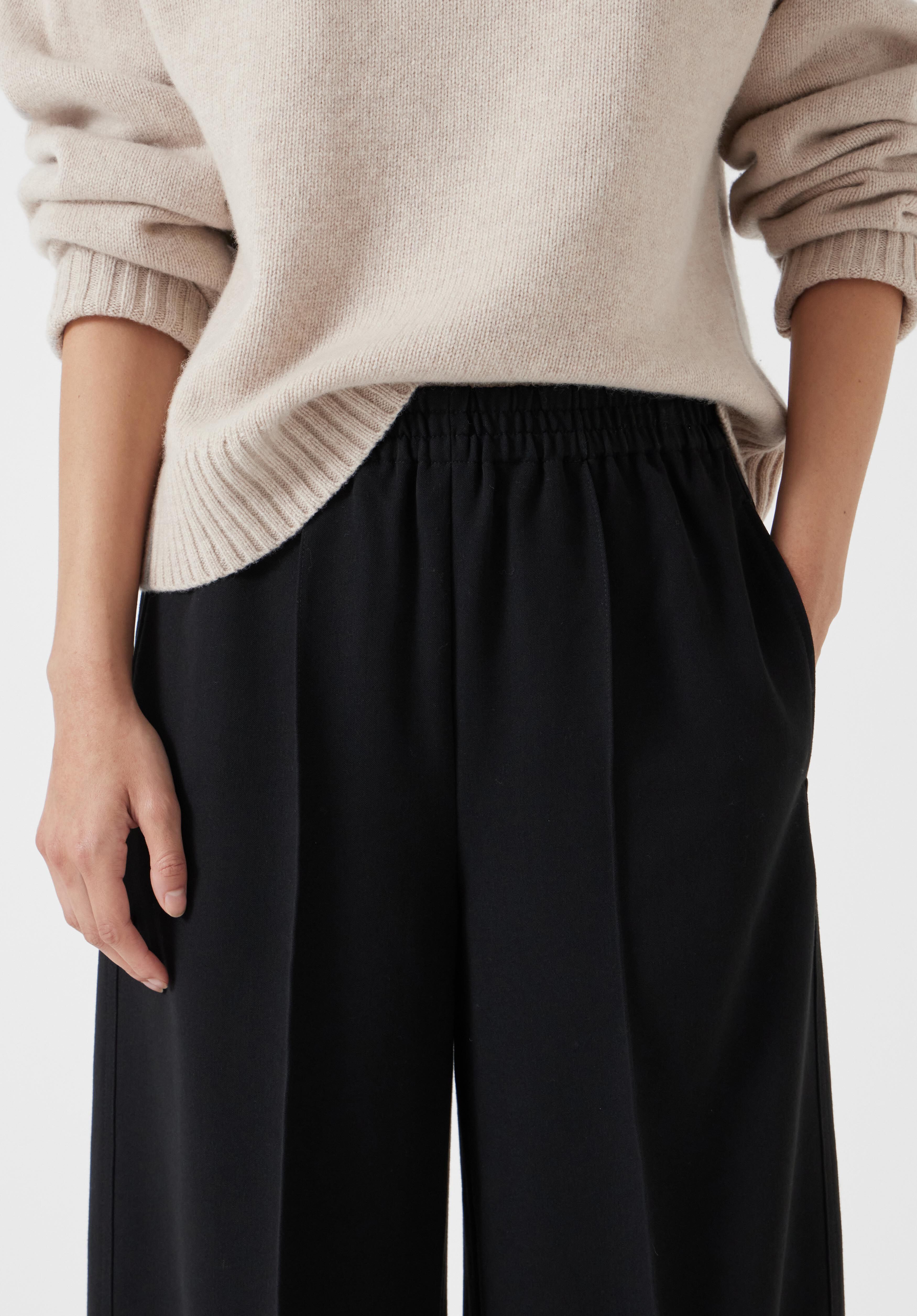 Petunia Pintuck Wide Leg Trousers | Black | hush Petunia Pintuck Wide Leg Trousers | Black | hush