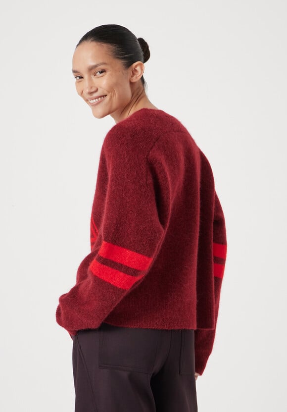 Varsity Jacquard Wool Blend Jumper