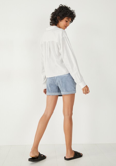 Paige Cropped Linen Shirt