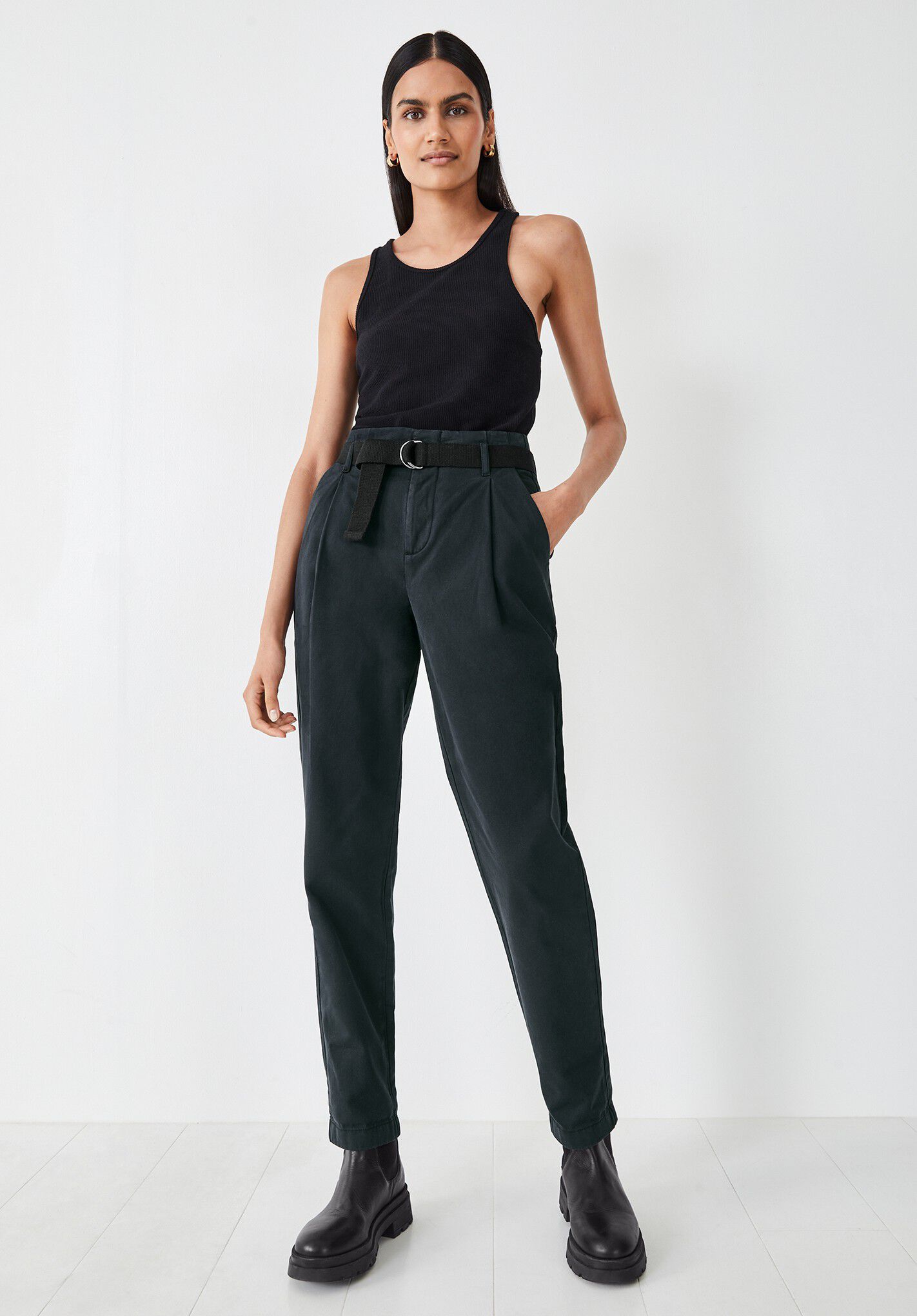 High waisted paper bag trousers discount