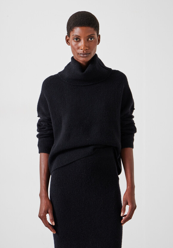 Meryll Crop Wool Blend Roll Neck Jumper