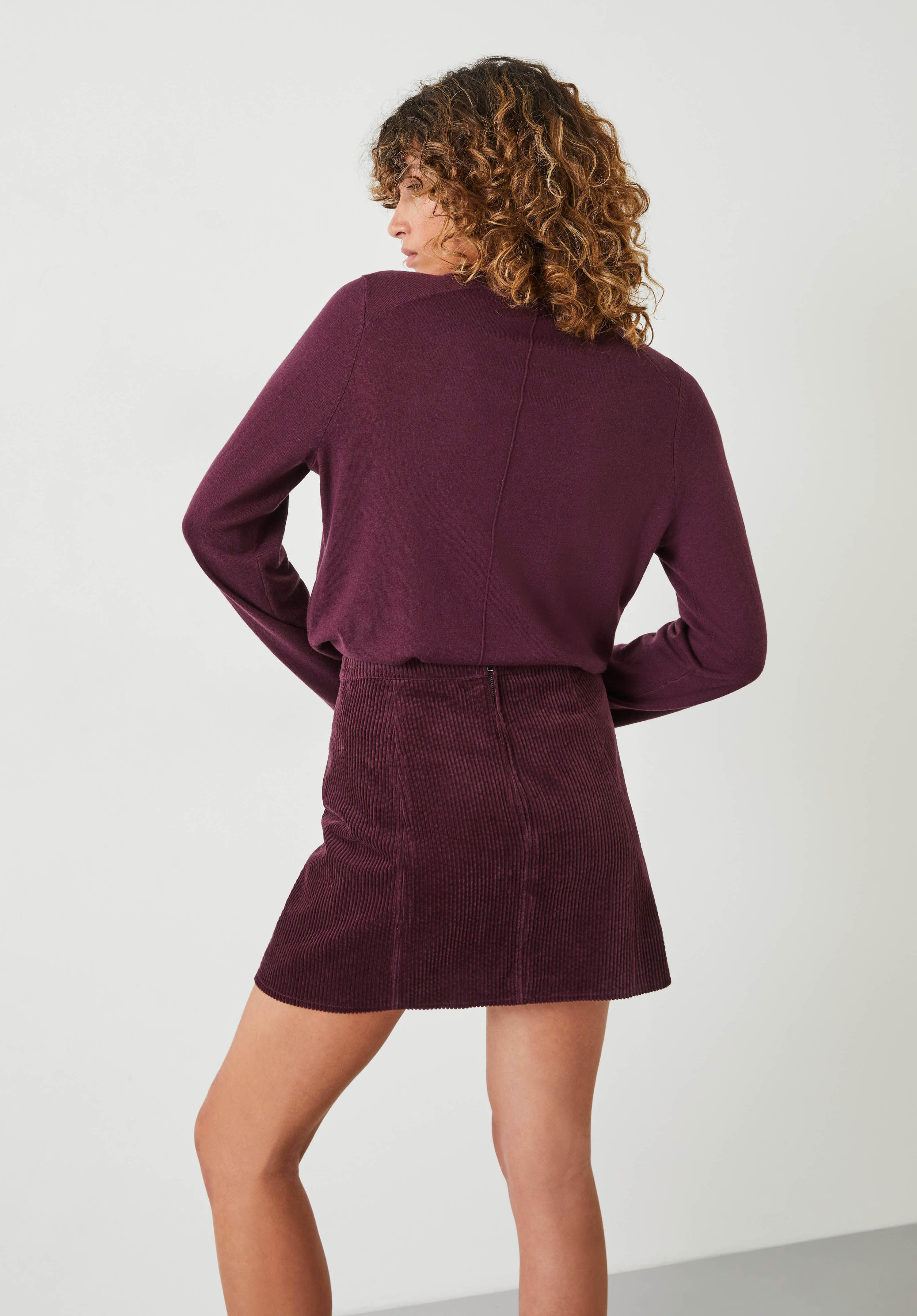 Lara Fine Knit Wool Blend Jumper Berry hush