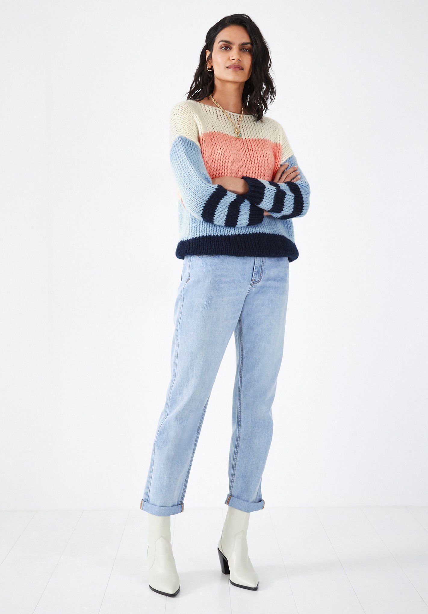 Pastel colour block jumper best sale