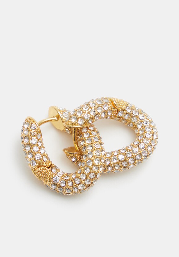 Pia Pave Twist Hoop Earrings