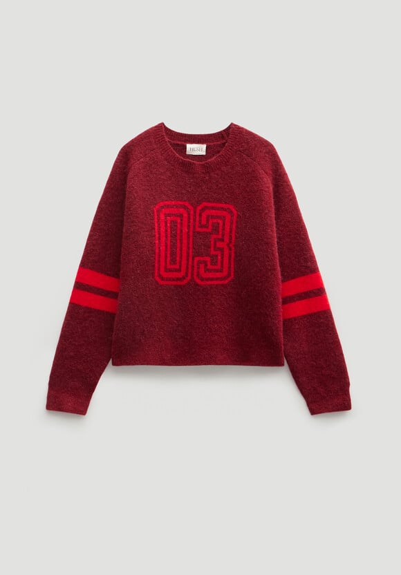 Varsity Jacquard Wool Blend Jumper