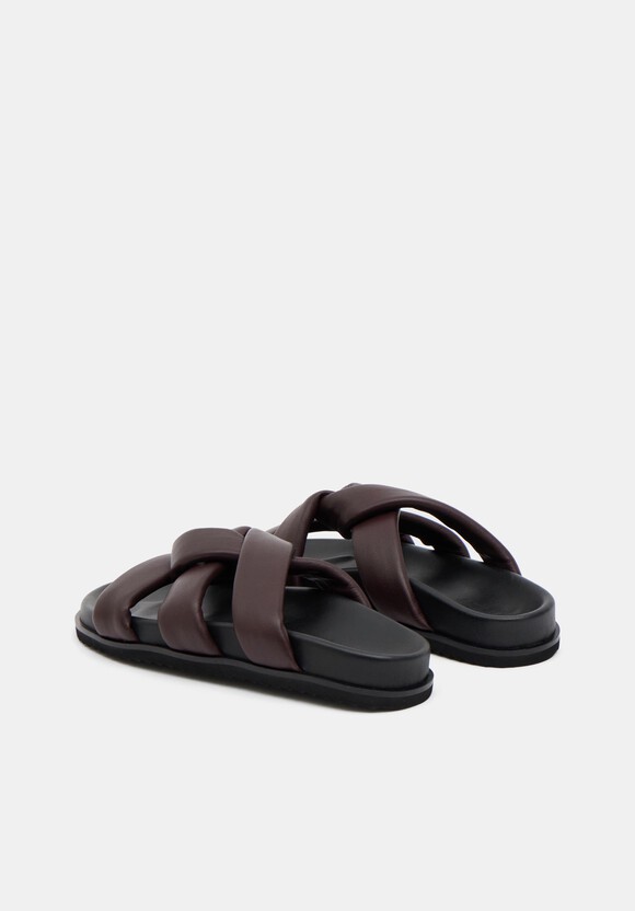 Leather Twist Footbed Sandals