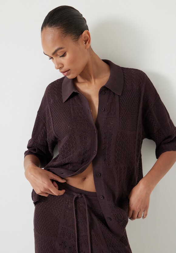 Patchwork Stitch Knitted Top