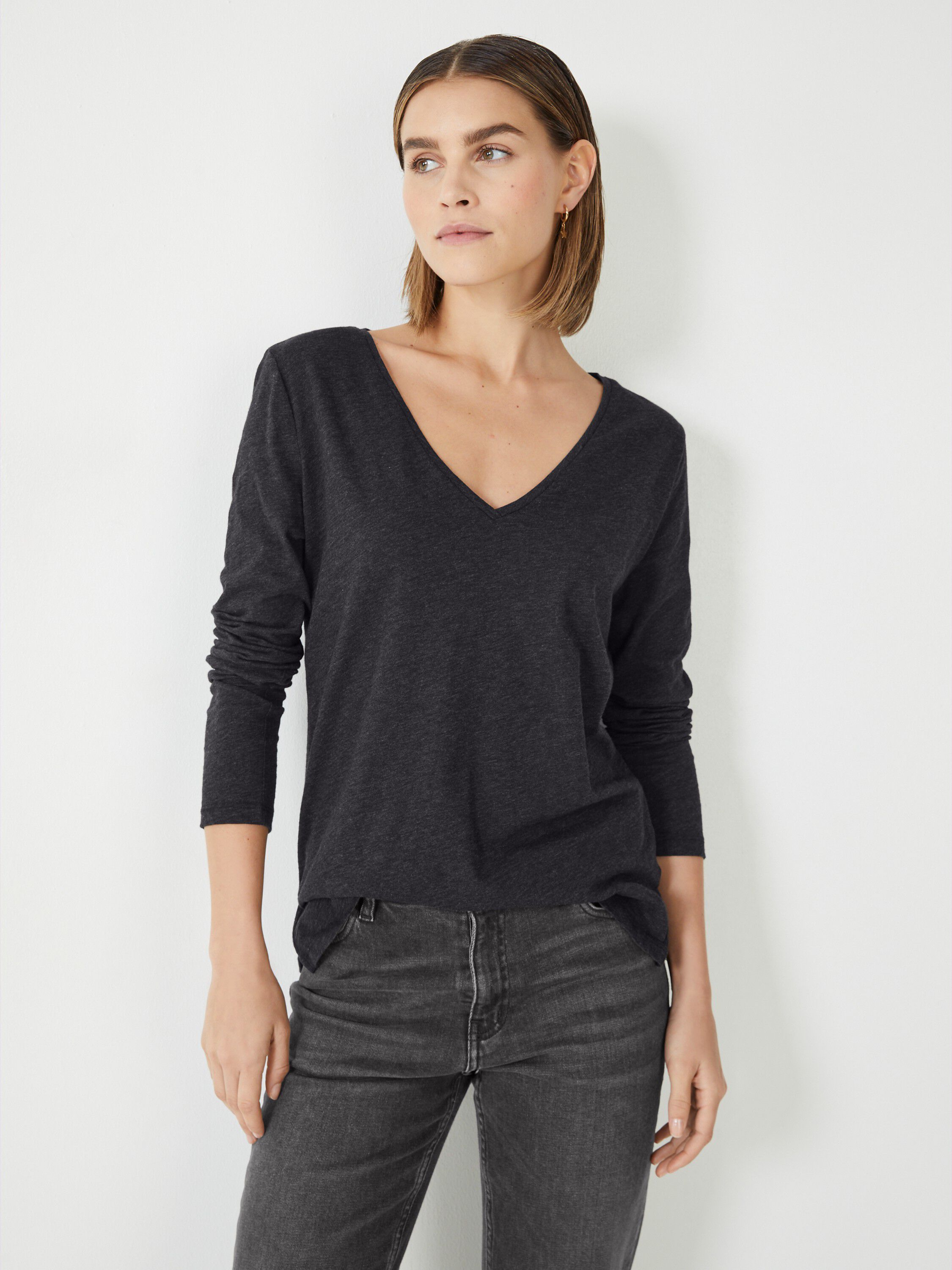 Long sleeve v store neck t shirt dress