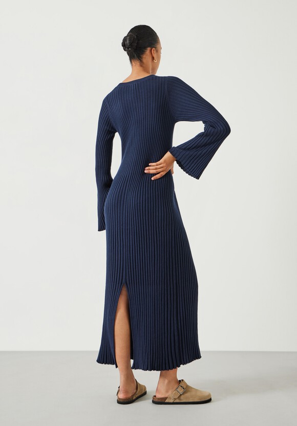 Penny Crew Neck Ribbed Knitted Dress