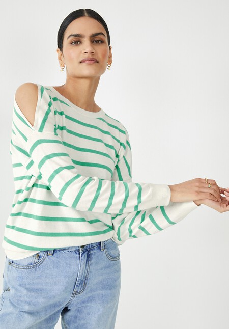 Mollie Cold Shoulder Knitted Crew