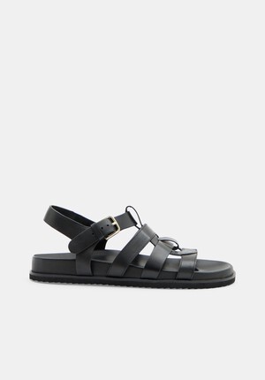 Rose Leather Cage Sandals