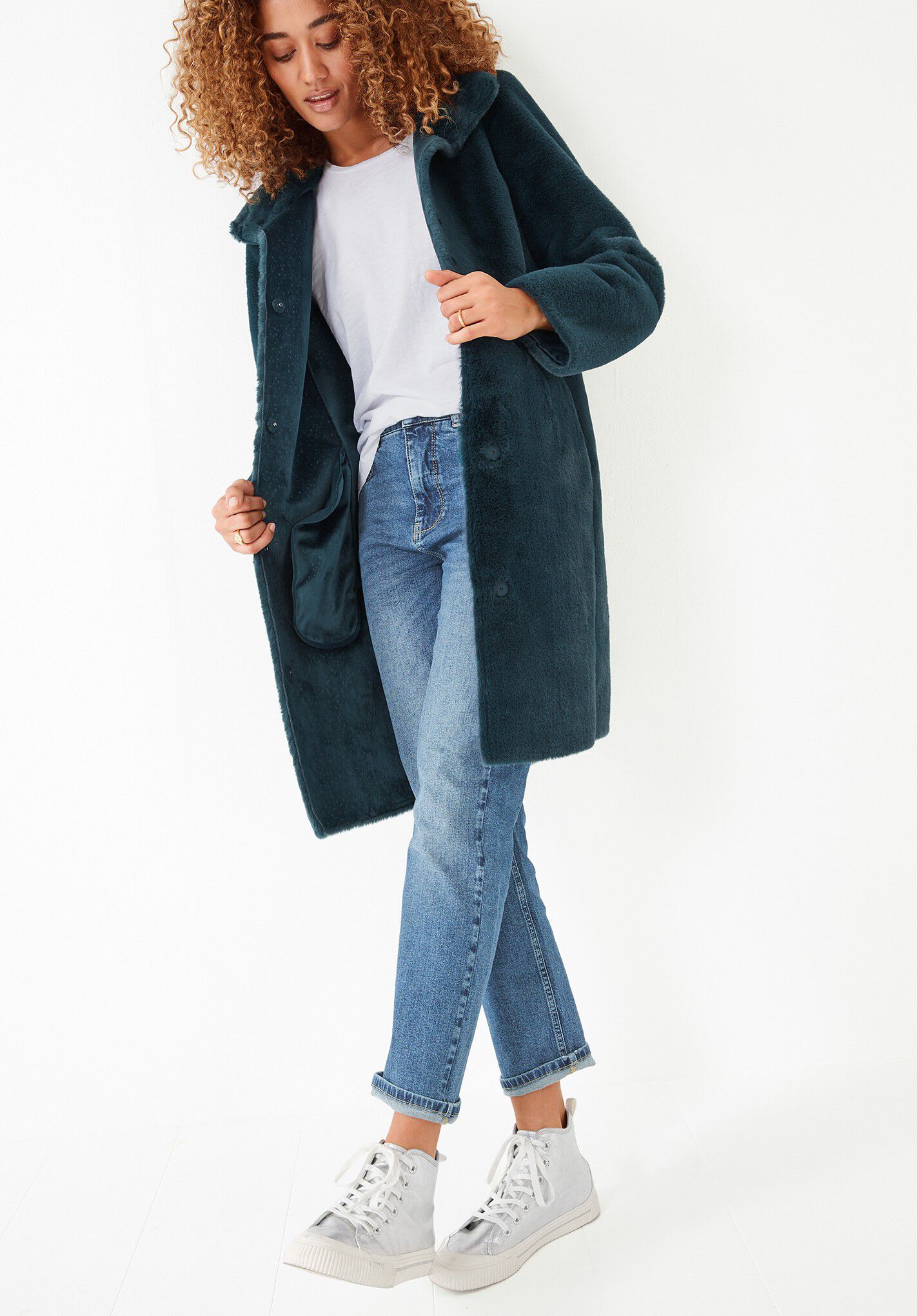 Hush ella faux fur coat charcoal Clearance