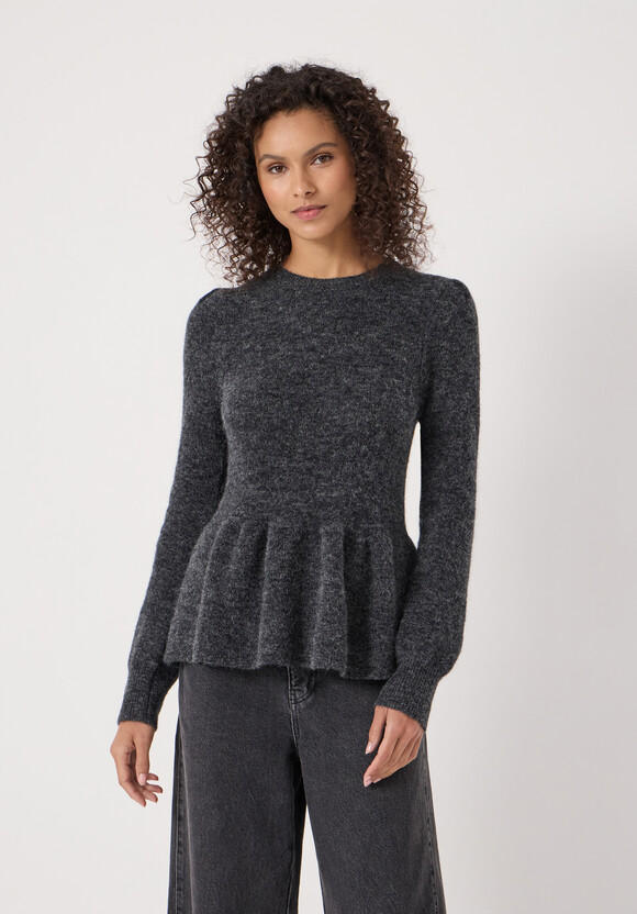 Wool Blend Peplum Top
