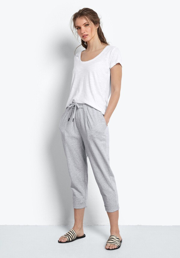 Cropped Folded Hem Joggers