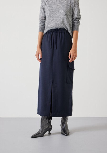 Aria Cargo Wool Maxi Skirt