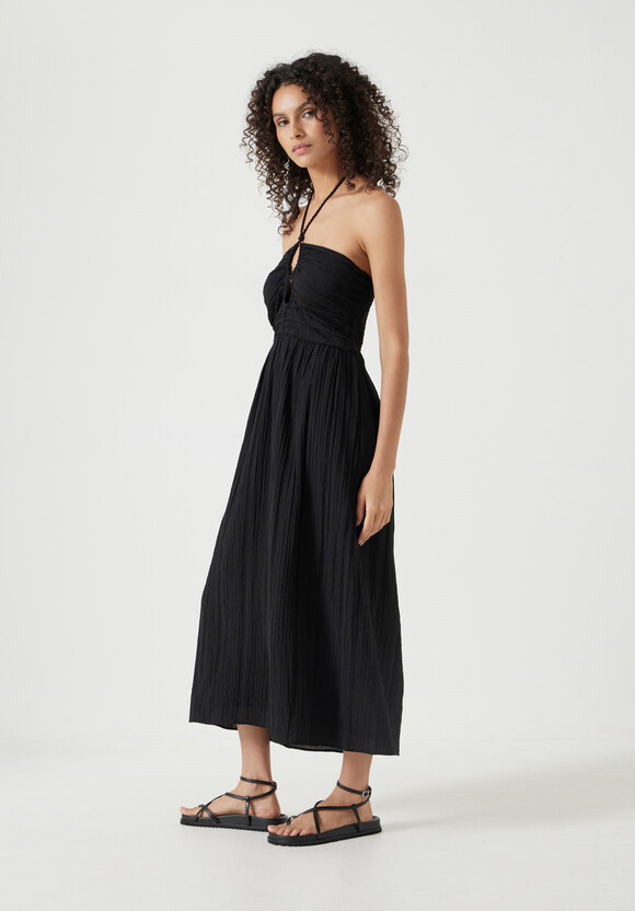 Bella Cut Out Crinkle Bandeau Dress