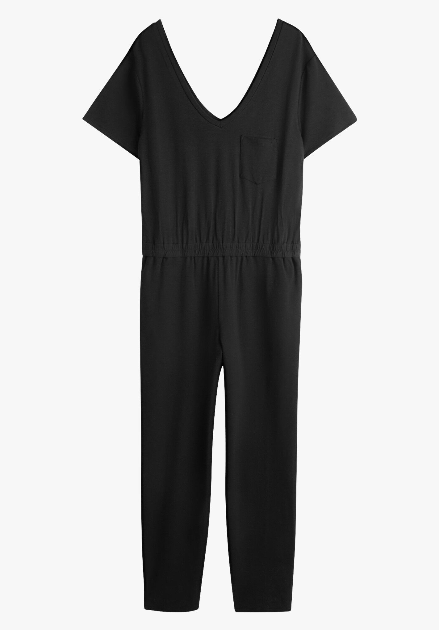 V Neck Jersey Jumpsuit