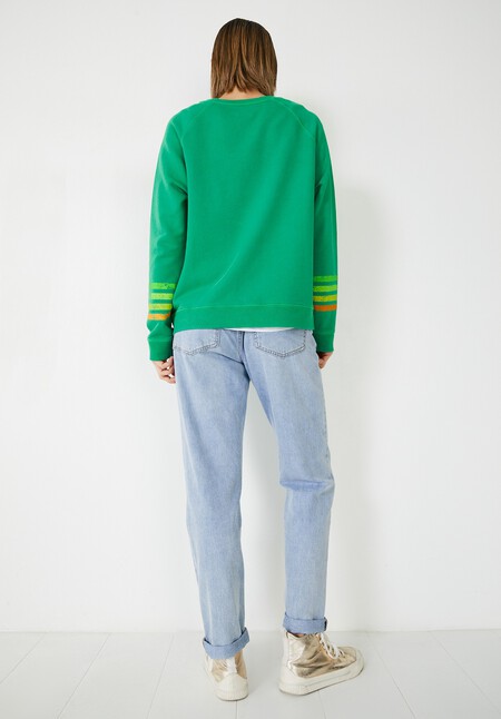 Contrast Sleeve Stripe Sweatshirt