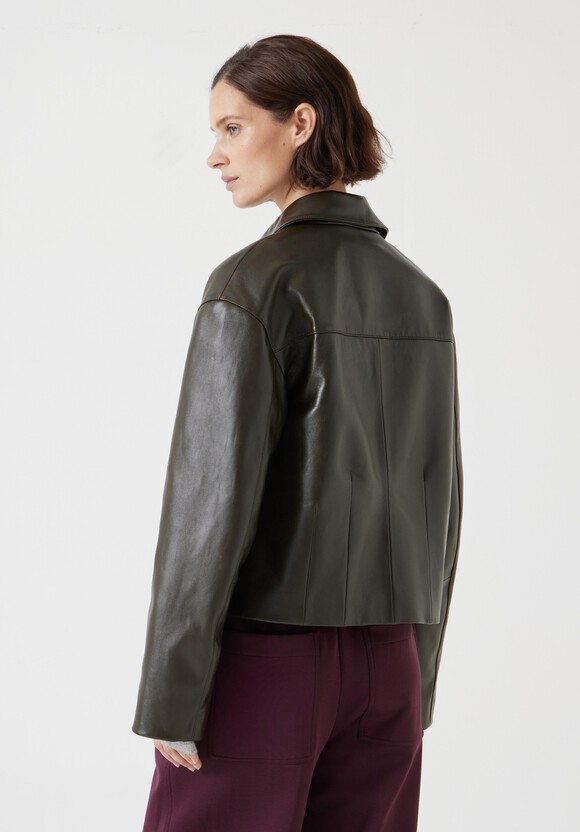 Zip Front Leather Jacket