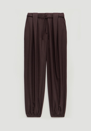 Adena Bubble Hem Wool Blend Trouser