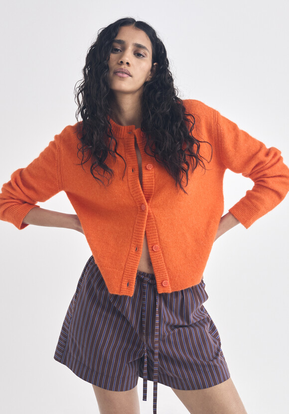 Crew Neck Boxy Cardigan
