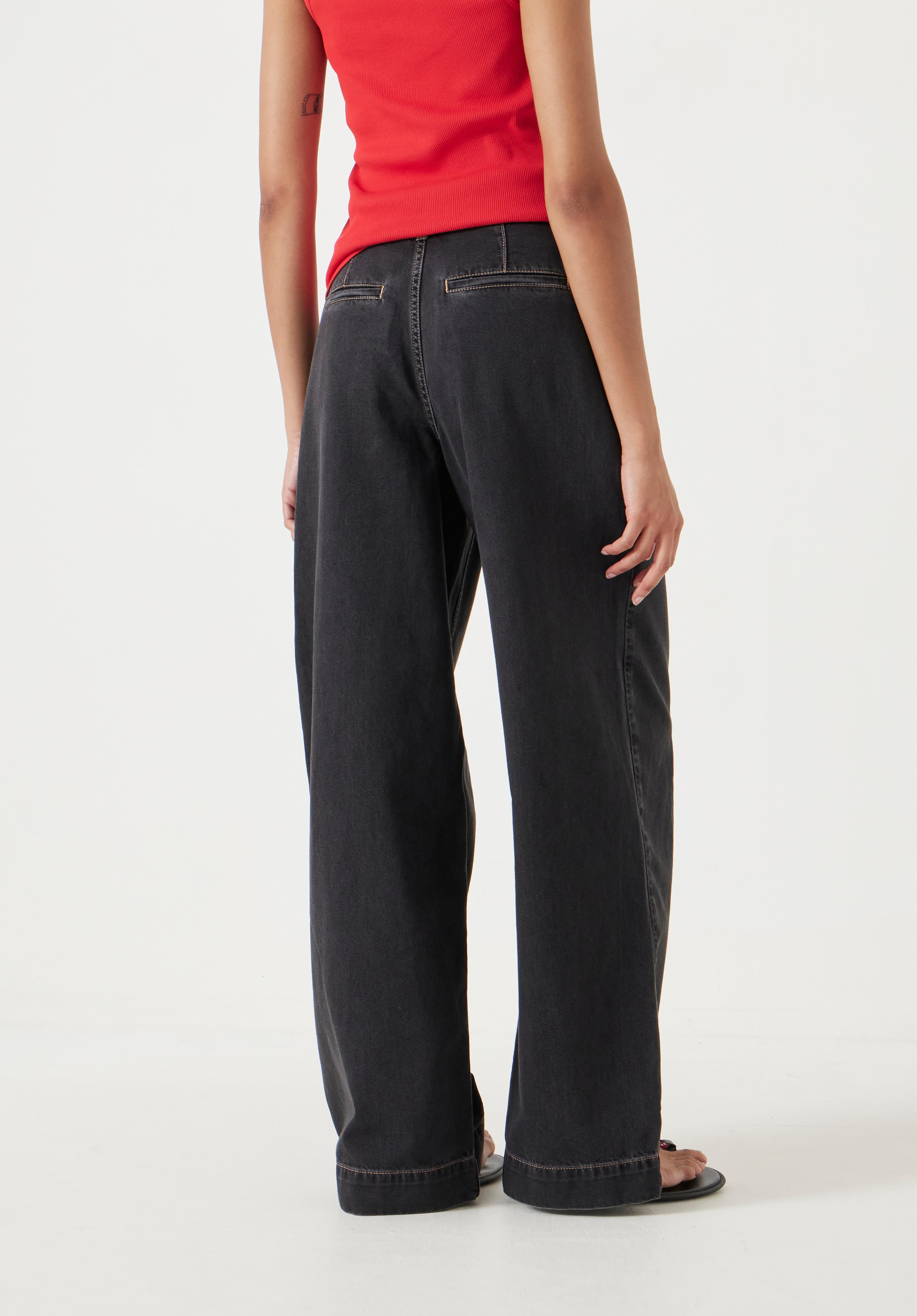 Drew Wide Leg Jeans | Washed Black | hush