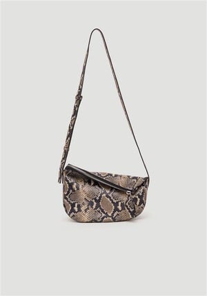 Zippy Crescent Leather Crossbody Bag