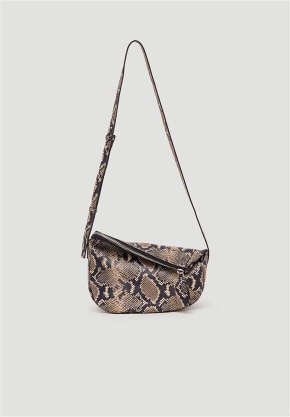 Zippy Crescent Leather Crossbody Bag