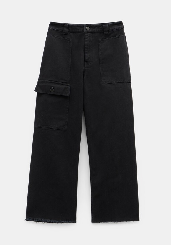 Issy Cropped Trousers | Washed Black | hush