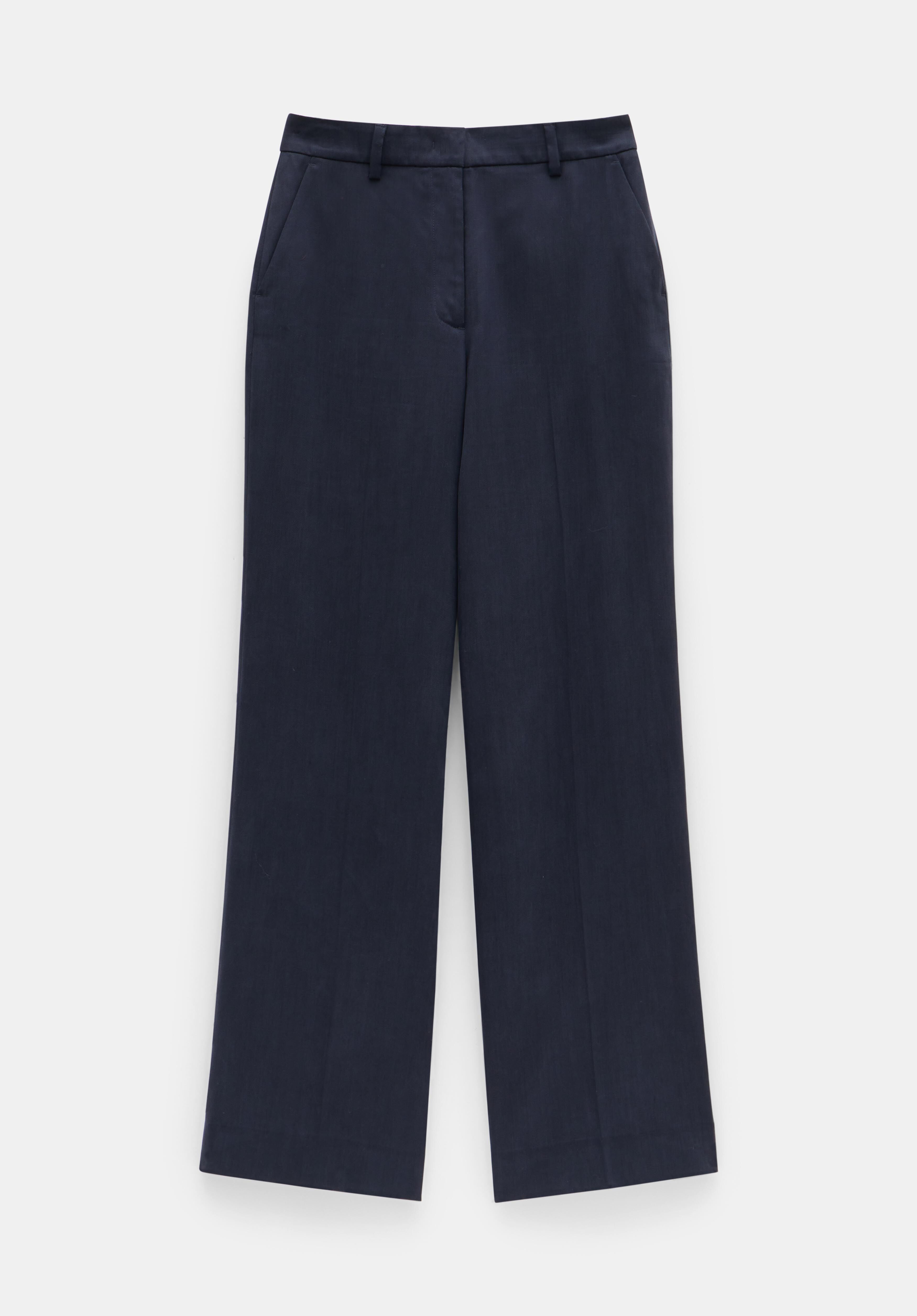 flat front wide leg trousers
