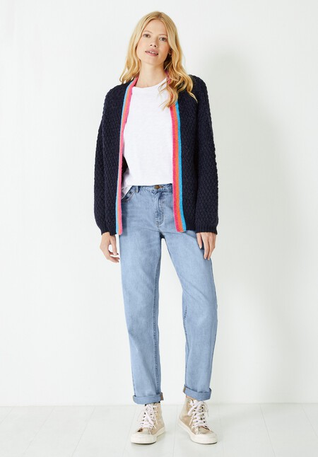 Rainbow Stripe Edge To Edge Cardigan