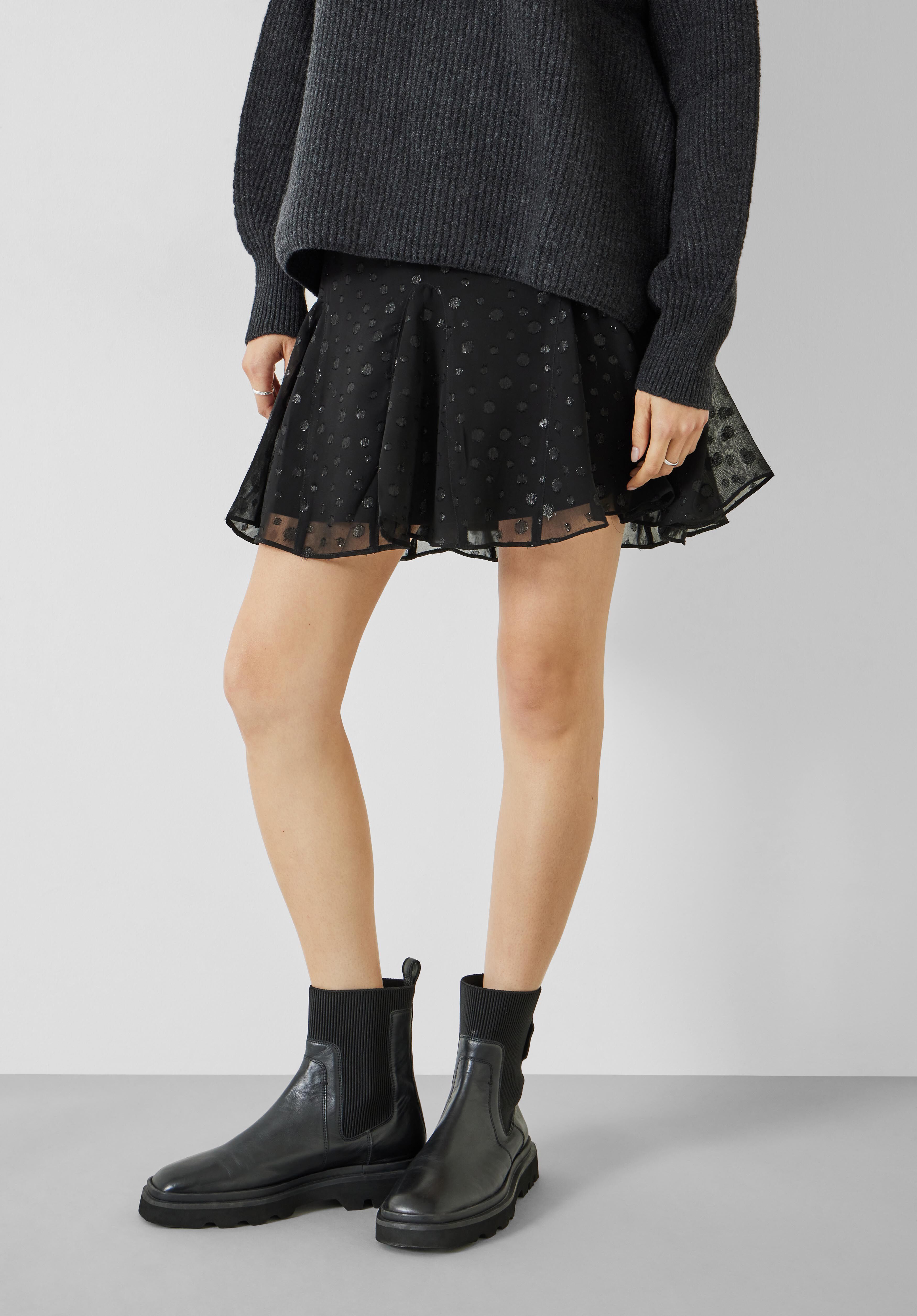 Melody Jacquard Mini Skirt | Black | hush