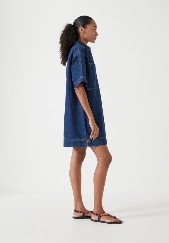 Alma Denim Contrast T-Shirt Dress
