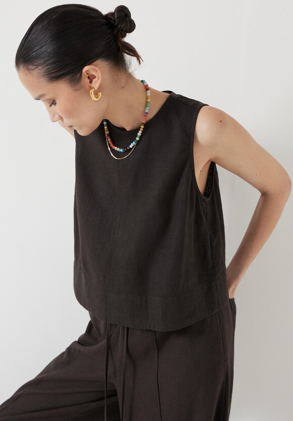 Vera Linen Blend Shell Top