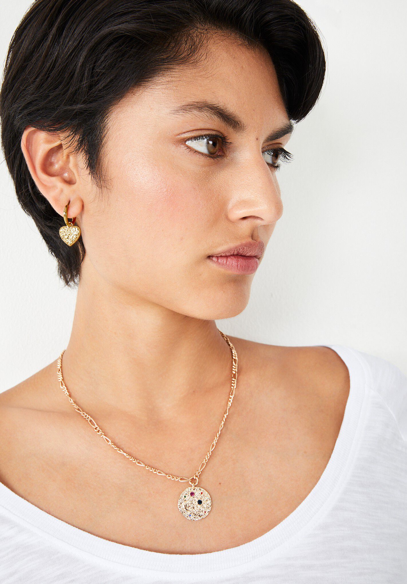Rainbow clearance disc necklace