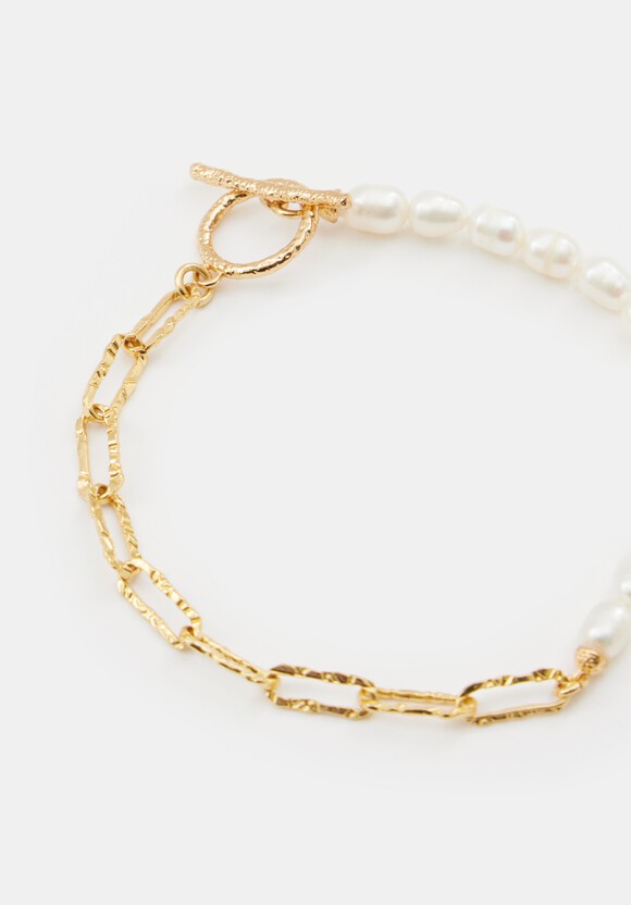 Hadley Hammered Pearl Chain Bracelet Hadley Hammered Pearl Chain Bracelet