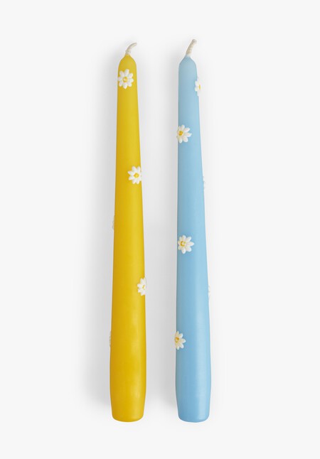 Anna and Nina Daisy Candles - Set of Two