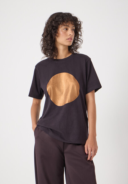 Metallic Graphic Cotton T-Shirt