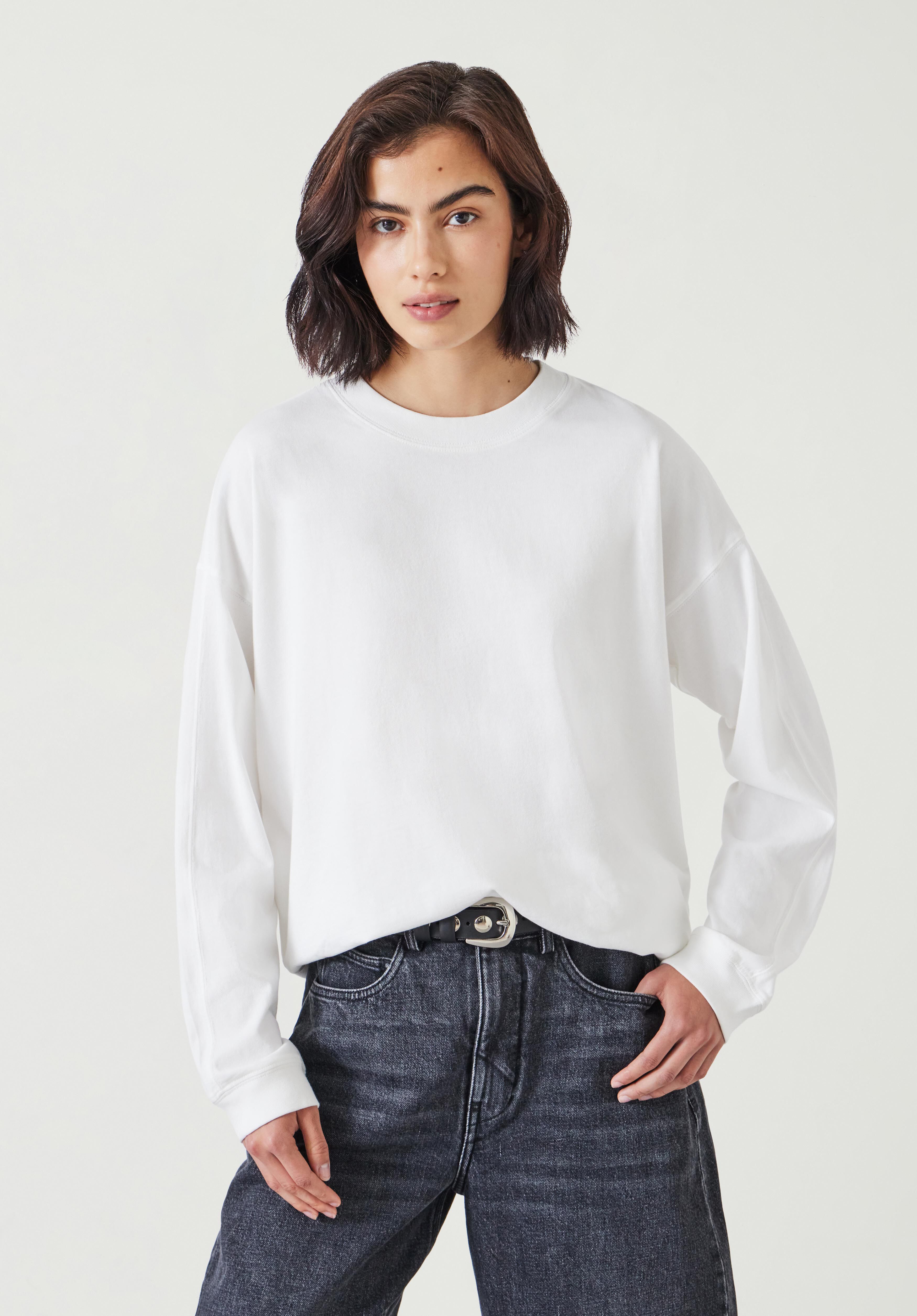 Plain white sweatshirt womens deals