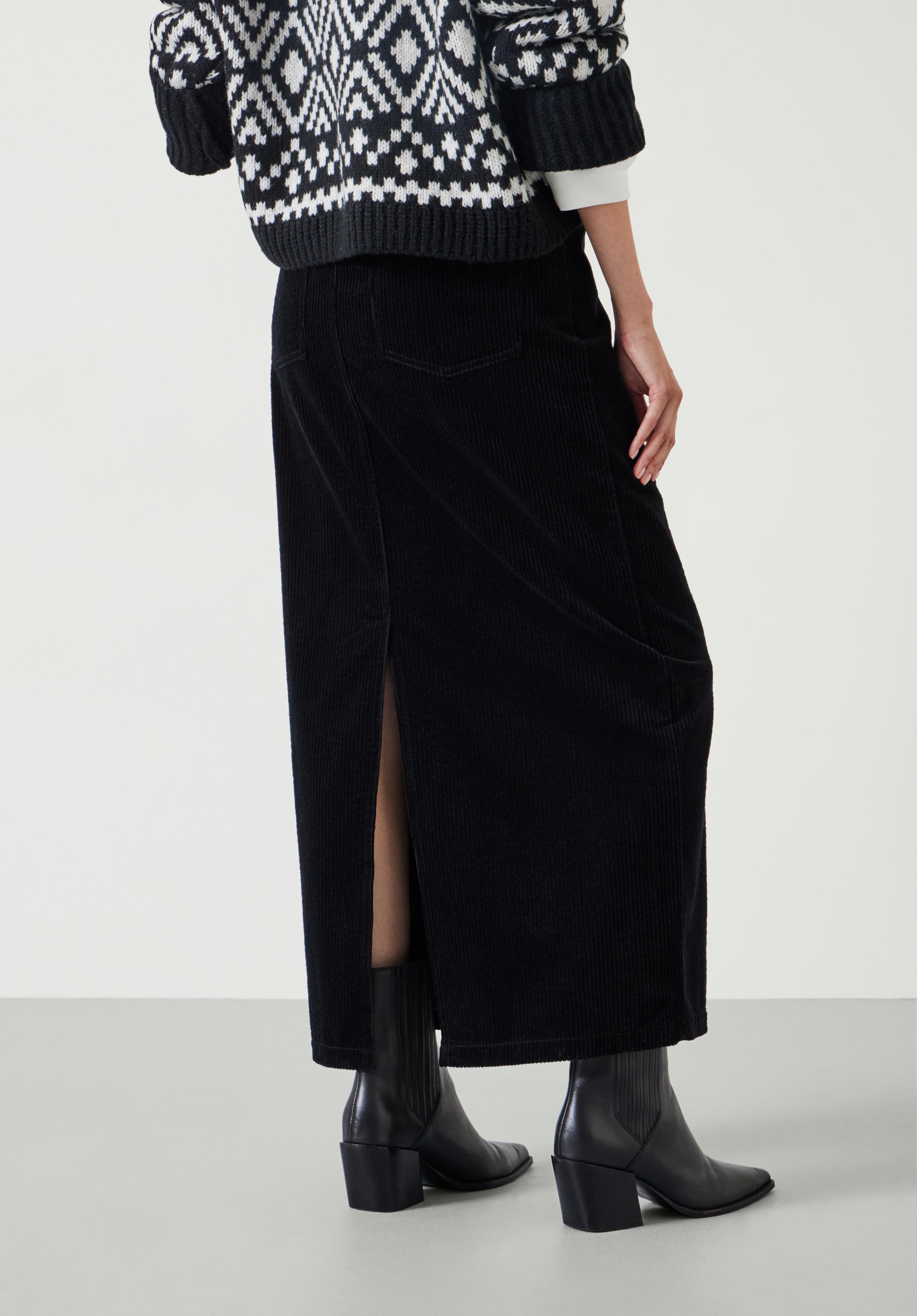 Black cord maxi skirt clearance