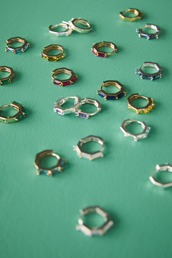 Birthstone Huggie Hoop Earrings